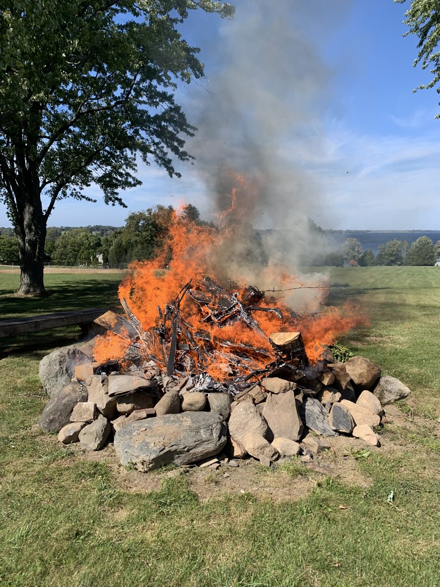 Bonfire by the lake